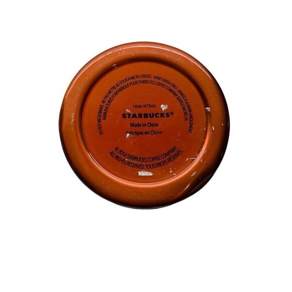 Vintage Starbucks 2014 Double Walled Metal Tumbler Ombre Gold & Reddish Orange 1 - Picture 5 of 5